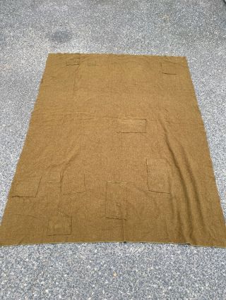 Ww2 Olive Green Wool Us Army Blanket 80”x60 " 1940 