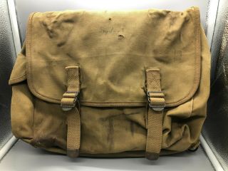 Ww2 Us Army M1936 Musette Bag 1940 Globe Sales & Mfg.  Co.  W/ Gp Strap