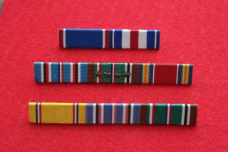 Wwii Us Army Ribbon Bars - European African Middle Eastern Campaigns - 1/2 " Sewn