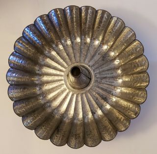 Vintage Hammered Tin Fluted Ring Bundt Cake Baking Pan Mold,  9 1/2 X 2 5/8 "