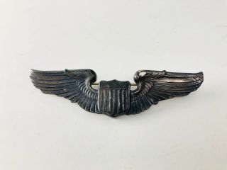 Wwii Usaaf Sterling Pilot Wings 3 " Full Size Pin Back Army Air Force