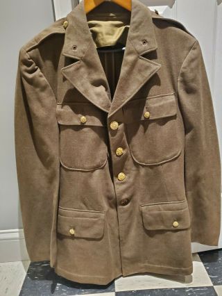 Ww2 Us Army Wool Coat Ike Jacket Military Uniform Size 40r