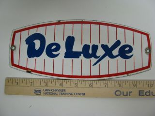 Champlin Deluxe Gas Pump Plate Porcelain Advertising Sign Service Station Fuel