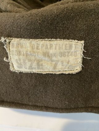 WWII US NAVY FOUL WEATHER CAP HAT W/ NECK FLAP OD SZ 7 - 1/4 CONTRACT NXSX86740 2