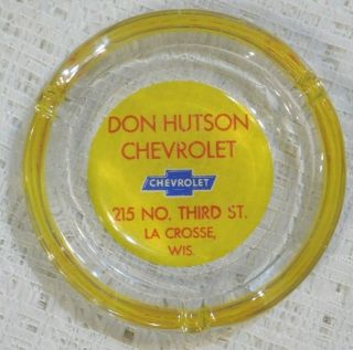 1950 - 60s Era Don Hutson La Cross Wisconsin Chevrolet Motor Cars Ashtray - Chevy