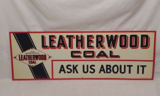Vintage Leatherwood Coal Kentucky Tin Advertising Sign Scioto Co.
