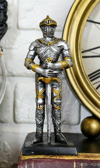 Honorable Knight Standing Guard Miniature Small 4 " H Sculpture Doll House Decor