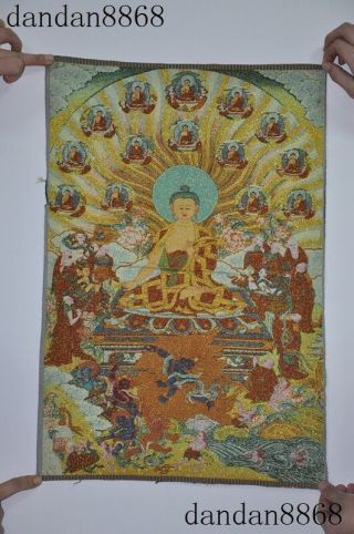 Tibet Buddhism Silk Cloth Thangka Sakyamuni Shakyamuni Buddha Statue Tangka