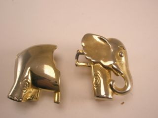 - Elephant Two Piece Vintage Belt Buckle African Game Animals Endanger Species