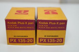 2 Vintage Kodak Plus - X Pan PX - 135 - 20 B&W Film Expired 81/82 2