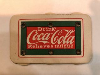 1907 - 20 Coke Coca Cola Relieves Fatigue Celluloid Pocket Baseball Game Counter