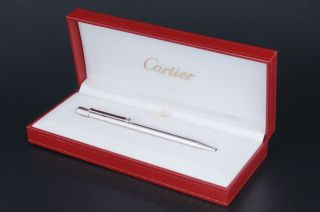 Cartier St150146 Must Silver Ballpoint Pen W/box C89