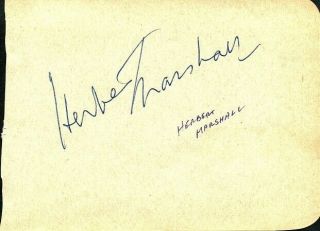 Vintage Herbert Marshall Autograph