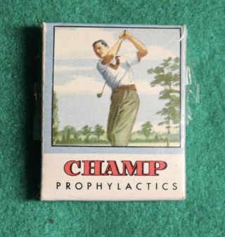 Champ Golfer Prophylactic Condom Box Not Tin