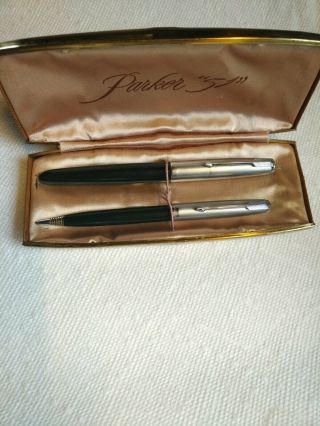 Vintage Parker 51 Pen And Pencil Set In Case
