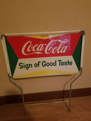 Double Sided Coca Cola Metal Rack Sign