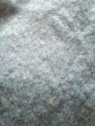 Vtg Blue Wool Twin Blanket With Satin Trim 2