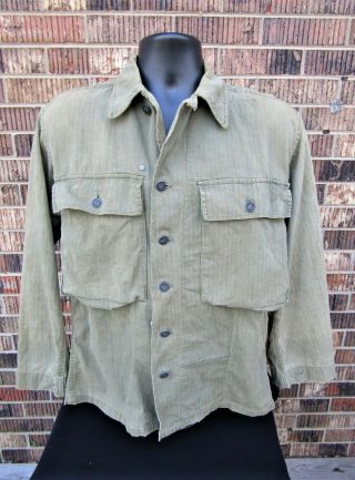 Wwii Us Army Hbt Field Jacket Combat Shirt 13 Star Buttons