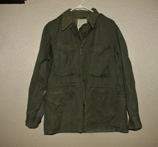 Vintage Korean War M1950 Field Jacket Od Green Small Regular