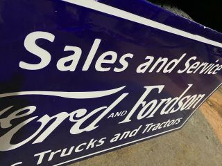 FORD And FORDSON SALES AND SERVICE PORCELAIN ENAMEL DOUBLE SIDED SIGN 2