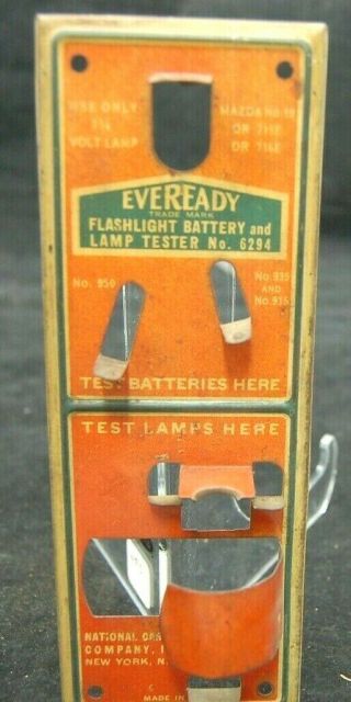 Vintage Eveready Flashlight Battery And Lamp Tester No,  6294 Metal Holder Only