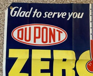 Vintage Dupont Zerone Antifreeze Canvas Banner Sign Gas Station Oil Garage NOS 2