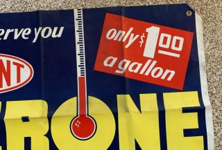 Vintage Dupont Zerone Antifreeze Canvas Banner Sign Gas Station Oil Garage NOS 3