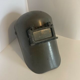 Vintage Fibre Metal 4606 Welding Helmet Gray Fiberglass Flipup