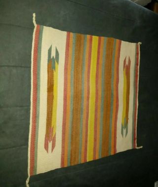 Vintage Native American Navajo Indian?? Woven Wool Rug Great Colors 3