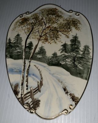 Vintage Lefton Seasons Hand Painted Porcelain Wall Plaques (2) 2