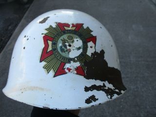 Us Wwii M - 1 Helmet Liner Painted White For Vfw Salute Detachment