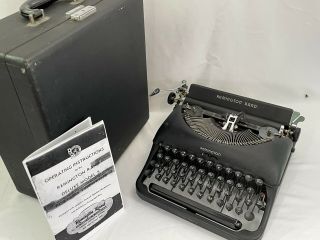 1947 Remington Rand Deluxe Model 5 Portable Typewriter In Case,  Bakelite Keys