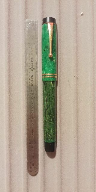 Vintage Parker Duofold Senior Fountain Pen - Jade Green,  Unrestored,  Streamlined