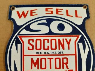 We Sell Socony Motor Gasoline Standard Oil York Porcelain Sign Gas Station 2