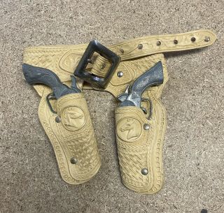 Vintage Toy Western Cowboy Guns,  Holster Belt