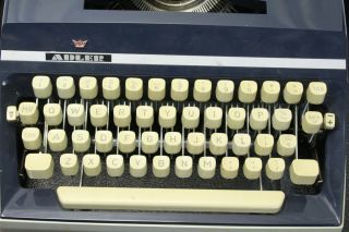 Adler Blue Portable Typewriter T - A Organisation West Germany & Case 2