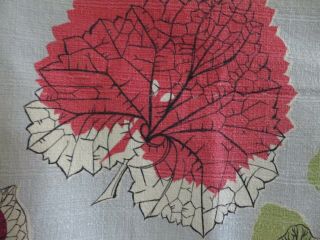 Vintage 1940 ' s NUBBY BARKCLOTH MCM 3D Leaves Perfect for Pillows Fabric 7 2