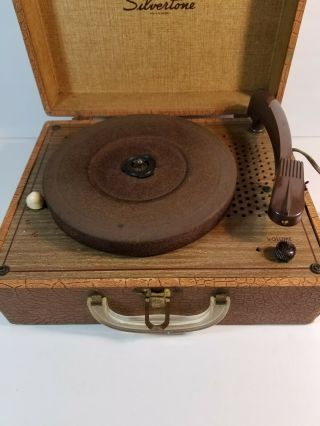 Vintage Silvertone Record Player,  Stero Hi Fi Model 3242 Snakeskin