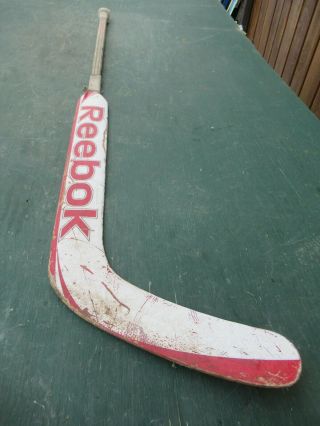 Vintage Wooden 57 " Long Hockey Stick Goalie Reebok