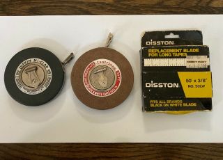 Vintage Lufkin Rule Co.  Ni - Clad 50 Ft.  Steel Tape Measure And Craftsman