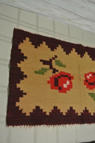 Vtg.  Indian Wool Small Rug 27 