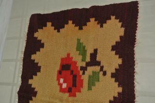 Vtg.  Indian Wool Small Rug 27 