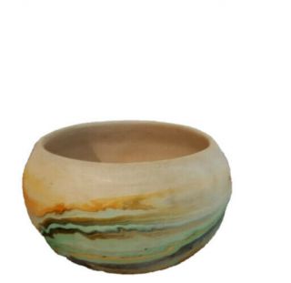 Vintage Nemadji Usa Clay Pottery Vase/planter/dish Indian Head Stamp