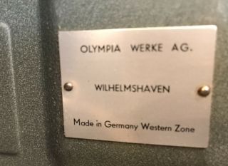 Vintage Olympia Werke AG West Germany Portable Typewriter In Hard Case, 2