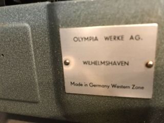 Vintage Olympia Werke AG West Germany Portable Typewriter In Hard Case, 3