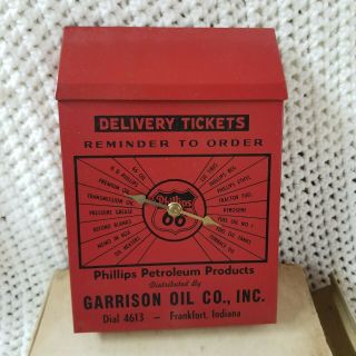 Phillips 66 Delivery Ticket Box Gas Station Oil Metal Vtg Advertisement