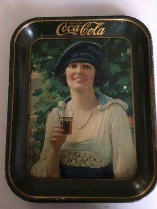 Authentic 1922 " Autumn Girl " Coca Cola Serving Tray