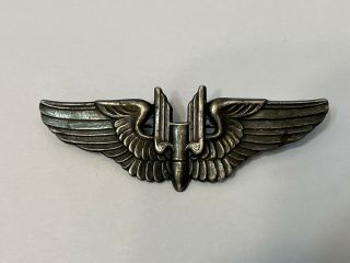 Vintage Sterling Wwii Us Army Air Forces Pin Back Aircraft Gunner Wings
