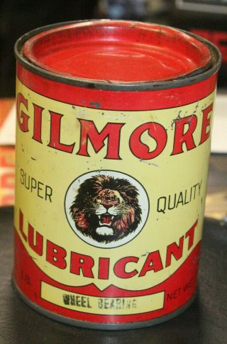 Gilmore Oil Company Lubricant Wheel Bearing Grease Can 1930 