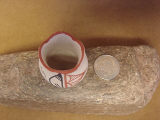 Mini Native American Jemez Pueblo Pottery Clay Pot by Chinana 2